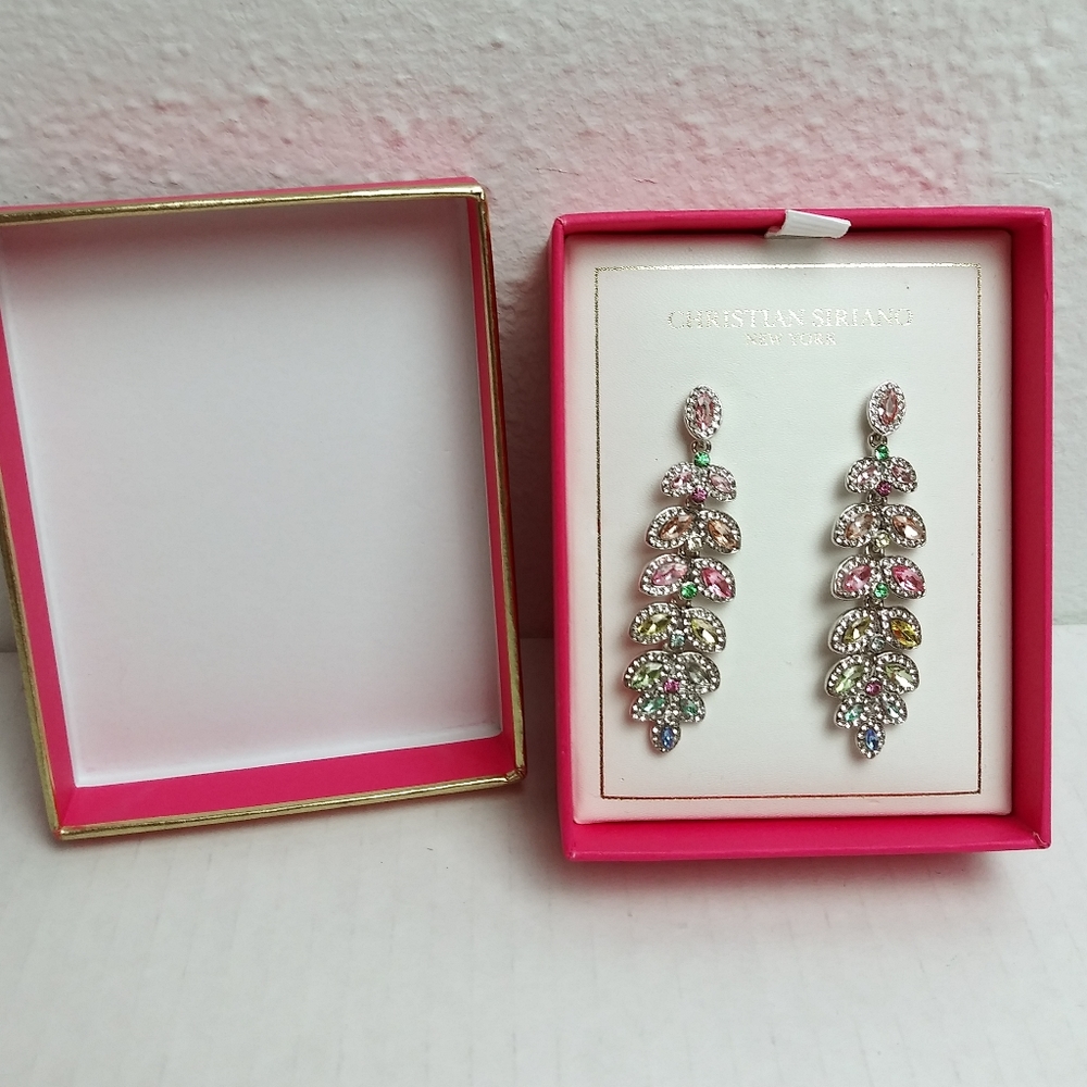 Christian Siriano N.Y Earrings Multi- Color Leaf